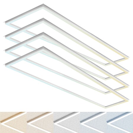 Luxrite 1x4 FT Edge Lit LED Panel Lights 5CCT 3000K-6500K 20/30/40W Up to 5200LM 0-10V Dimmable ETL, 4PK LR24168-4PK